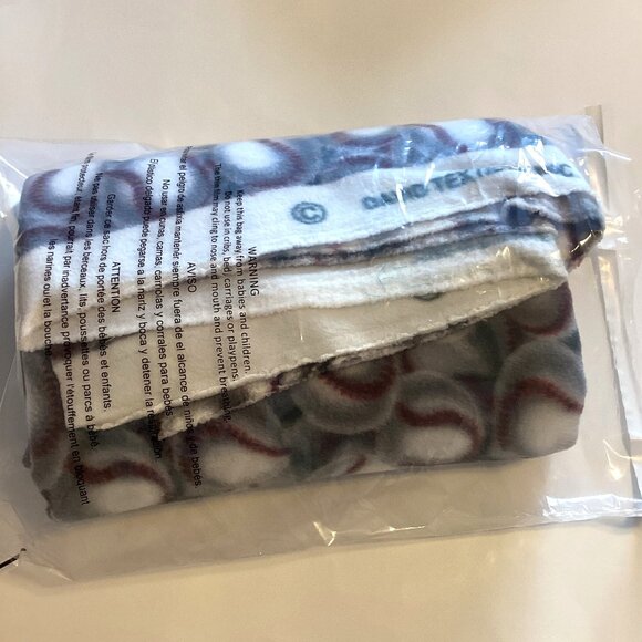 Gray Fleece Fabric One Piece of Material Baseballs Balls Sports Sewing Quilting - Picture 6 of 6